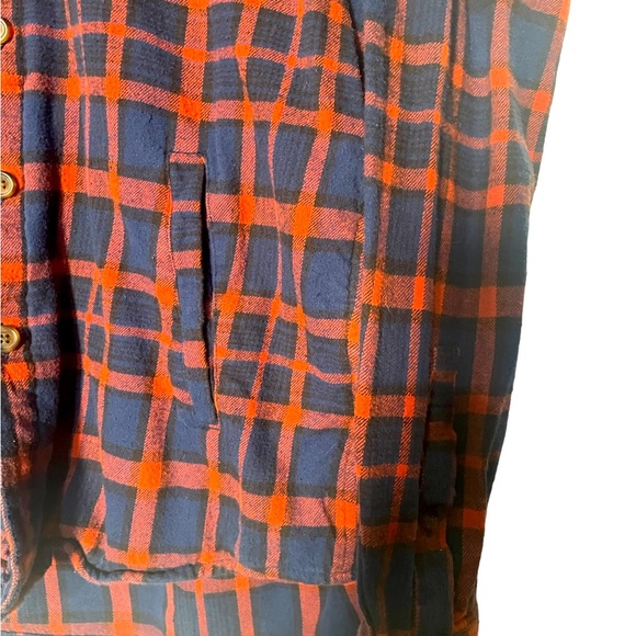 Mens hooded flannel shirt L plaid - Picture 3 of 3